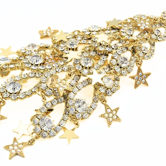 Kirks Folly LTD Edition 023/500 Rhinestones Massive 5" Gold Tone Dangle Brooch - Picture 4 of 10